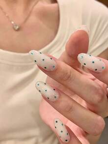 1 Box Christmas Green Polka Dot Round Nail Parts, Fresh Atmosphere Nail Art Glitter Accessories, High Gloss Green Small Round Sequins, Bright And Saturated Color, Lightweight And Soft Texture, Flat And Adherent Application On Nails - Multicolor - View 4