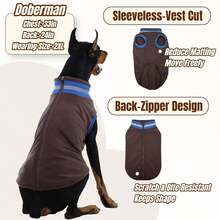 1pc Dog Coat, Reflective Strip Warm Dog Sweater, Soft And Lightweight Pet Jacket For Cold Weather, Back Zipper Design For Easy On And Off, Suitable For Large, Medium And Small Dogs - Brown - View 5