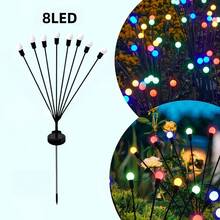 Solar Powered 6-Head Firefly Ground Stake Lights, Solar Panel Automatically Charges During The Day And Lights Up At Night, 6 Warm Light Heads With Flexible Bendable Metal Stems, Stems Can Be Adjusted To Any Angle To Simulate The Dynamic Effect Of Fireflies Flying, Soft Warm Yellow Light Creates A Healing Atmosphere, Ground Stake Base For Easy Installation, Simply Insert Into Soil Or Lawn To Complete The Setup - Solar Firefly - View 15