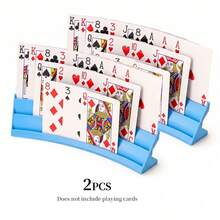 1pc/2pcs/4pcs Poker Card Holder, Curved Design Hands-Free Card Stand, Suitable For Elderly And Arthritis Patients, Stackable Plastic Card Storage Rack, Ideal For Family Game Night Party Card Games - View 39