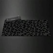 Textured Round Black Leopard Print Extra Large Extended Gaming Mouse Pad And Keyboard Laptop Desk Mat, Non-Slip Base, Fashionable And Practical, Perfect Gift For Friends Mousepad Study Table Mouse Pad For Dsk Desk Decor - View 6