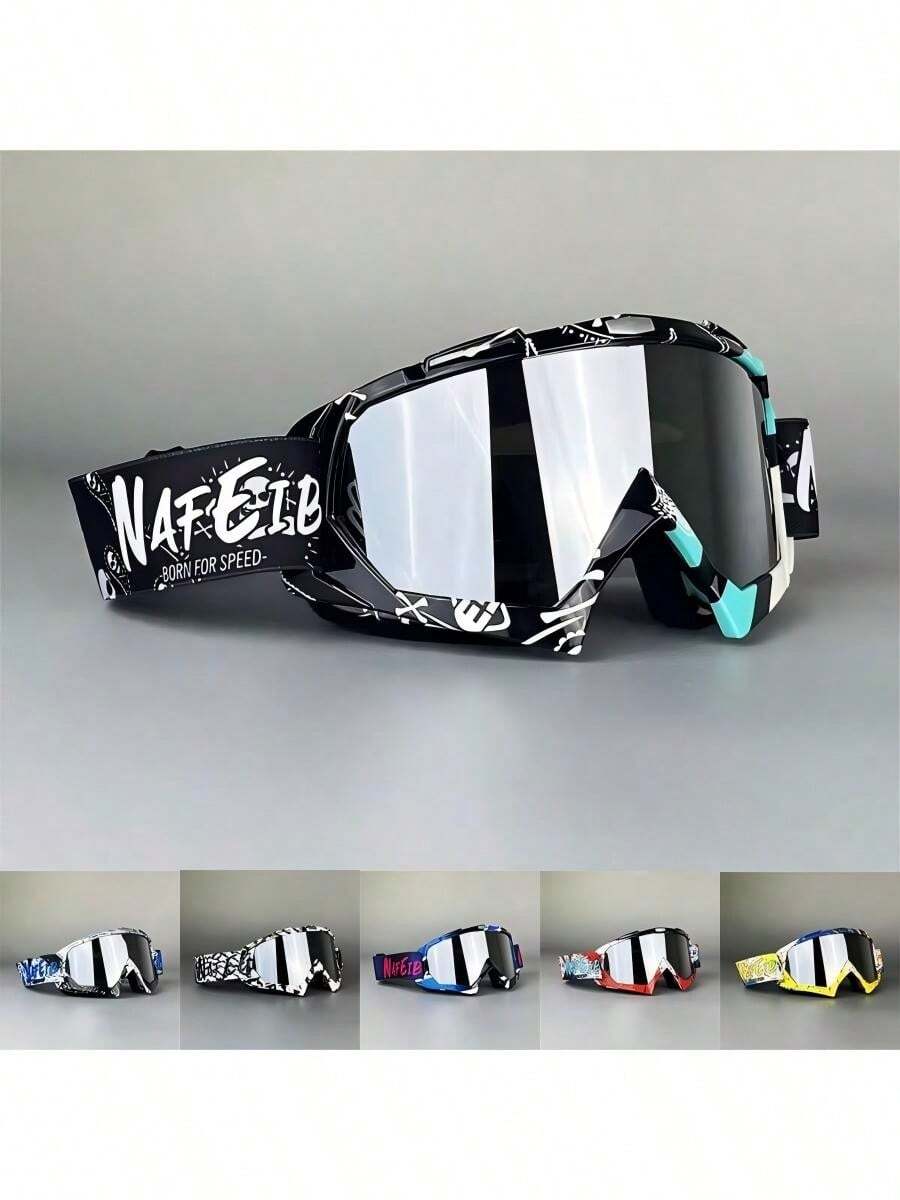 1 Pair Ski Goggles, Mountaineering Ski Glasses, Unisex Adjustable Headband, Large Field Of View, Winter Outdoor Sports Protective Eyewear - Silver Lenses - View 1