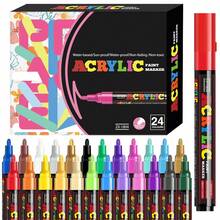 18/24 Colors Acrylic Marker Set, Water-Based Art Pens, Suitable For Glass, Canvas Painting, Wood, Ceramic, Stone Painting, Greeting Card Making And DIY Crafts - Set - View 9