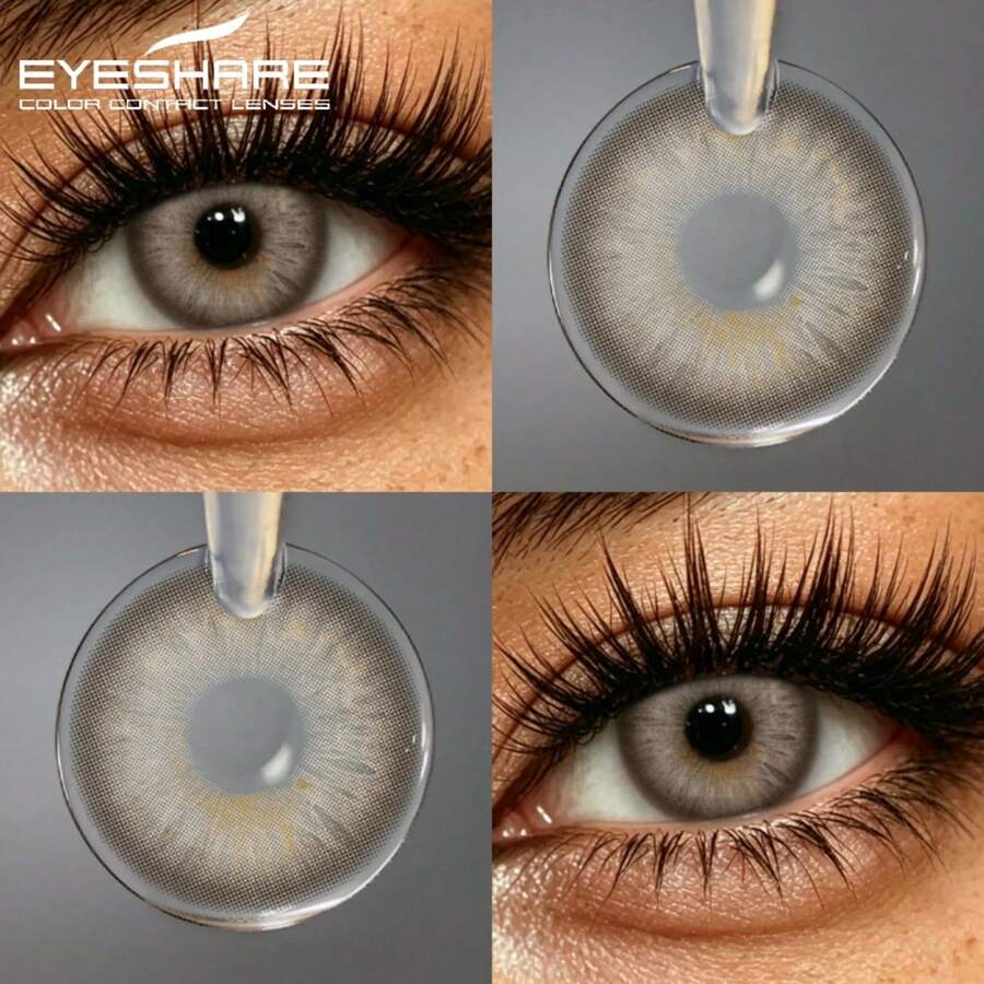 Eyeshare زوج واحد من عدسات لاصقة ملونة، مناسبة للمكياج، عدسات لاصقة بنية، قابلة للتخلص منها سنويًا
