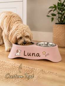 Personalized Pet Bowl, Customized Name Pet Bowl, Suitable For Feeding And Drinking, Protects Neck, Ideal For Cats, Dogs And Other Pets Feeding Utensils, Perfect Choice For Food And Water, Suitable For All Breeds As A Memorial Gift - Multicolor - View 6