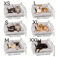 1pc Extra Large Dog Bed Sofa, Dog Bed, Dog Mat, Cat Bed, Large Dog Bed, Non-Slip Bottom Design, Detachable And Easy To Clean, Diagonal Plaid Design Simple And Versatile, Soft Lining Filling, Suitable For Various Dog Breeds And Small Cats, Multiple Sizes Available, Providing Pets With A Comfortable Sleeping Space, Suitable For Indoor Use - Beige - View 3