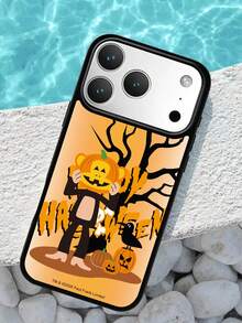 Licensed Paul Frank Magnetic Matte Large Hole Phone Case, Full Coverage Anti-Drop Protection For Camera, Halloween Pumpkin Lantern Head Monkey Pattern, New Style Compatible With Iphone 11/12/13/14/15/16/17 Pro Max Series Phone Protective Cover, Holiday Gift, Daily Commute, Daily Anti-Drop Highly Attractive Model - Multicolor - View 3