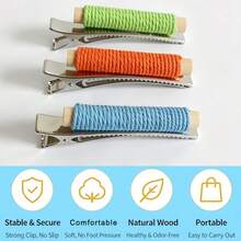 Parrot Metal Clip Perch/Shoulder Roosting Play Stand/Colorful Rope Wrapped Wooden Stick/Bird Interaction Training Stand/Random Clip On Sleeve/Collar/Hair/Anti-Scratch Portable Parrot Stand/Convenient To Carry And Store/Stable And Non-Falling/Bird Pe - 1pc Training Hoop - View 7