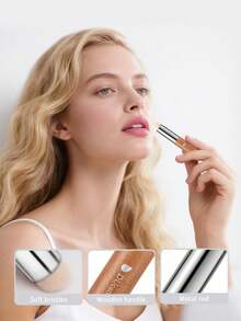 DUcare Pro Artist Approved All-In-One Multi-Tasker Makeup Brush With Protective Cover: Simplify Your Makeup Routine & Vanity Essentials For Lips, Concealer, Cream Blush, Liquid Foundation, Eyebrow, Eyeshadow, Countouring, Highlighting & Spot Coverage - Brown - View 5