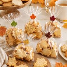 100pcs/5sheet Laser Fine Sand Leaf Stickers 6 Colors Maple Leaf Decal Stickers Self-Adhesive Label Stickers Roll Suitable For Autumn Party Cards Envelope Sealing Supplies Non-Adhesive Decorative Stickers - Cartoon - View 5