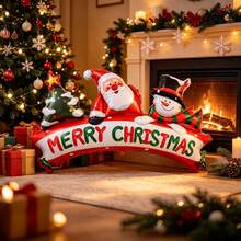 Christmas Snowman & Santa Tree Aluminum Foil Balloons, Christmas Party Banner Balloons, Suitable For Christmas Holiday Decoration - Multicolor - View 3
