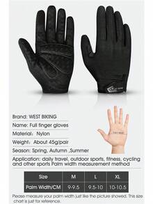WEST BIKING Bicycle And Motorcycle Riding Gloves Shock Absorbing Anti Slip Touchscreen Friendly Multifunctional Sports Gloves - Multicolor - View 2