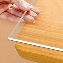 1pc Transparent PVC Anti-Stain Tablecloth, Non-Slip, Anti-Stain, Oil-Proof, Multi-Purpose For Dining Room, Living Room, Study Room Table Mat, Etc. - White - View 3