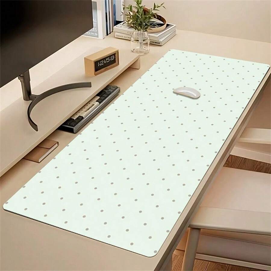 Korean Ins Japanese Anime Light Green Polka Dots Bow Sweet Girl's Room Y2K Girl PU Leather Mouse Pad Office Study Room Desk Waterproof Tablecloth Computer Keyboard Game Mouse Pad Table Mat - View 1