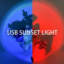 Seven-Color Sunset, Sunset Light, Adjustable Color, Internet Celebrity Colorful Sunset Lamp, Portable Floor Lamp, Atmosphere Lamp, Colorful Sunset, Sunset Lamp, Bedroom, Living Room, Portable Model, Multi-Scene Universal Model, Seven-Colorsunset Lamp - Colorful Sunset Lamp - View 2