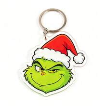 The Grinch 12/6/2 قطعة من زينة سلسلة مفاتيح أكريليك عيد الميلاد، سلسلة مفاتيح عيد الميلاد، ديكور شجرة عيد الميلاد، زينة العطلات - متعدد الألوان - مشاهدة 4