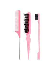6pcs Comb Set, Fine Mist Spray Bottle, Suitable For Adults And Women, Hair Styling Tool Set, Hair Spray Bottle, Rat Tail Comb, Hairline Brush And Stickers, Perfect For Hair Design And Hairstylists, Perfect Gift For Girls, Back To School - Multicolor - View 18