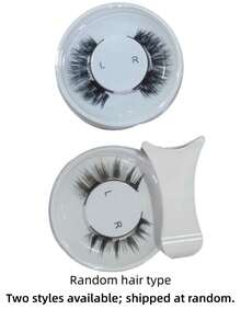 1 Pair Natural Long Easy-To-Use Magnetic False Eyelashes, Reusable Without Glue, Magnetic Eyelashes Suitable For Women's Daily Makeup - Black - View 8
