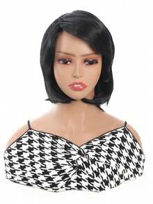10, 12, 14, And 16inch Short Bob Wig Middle Part Natural Synthetic Heat Resistant Wig Dark Roots Ombre White Straight Wig Mixed Color Hair For Women Daily And Cosplay - Multicolor - View 19
