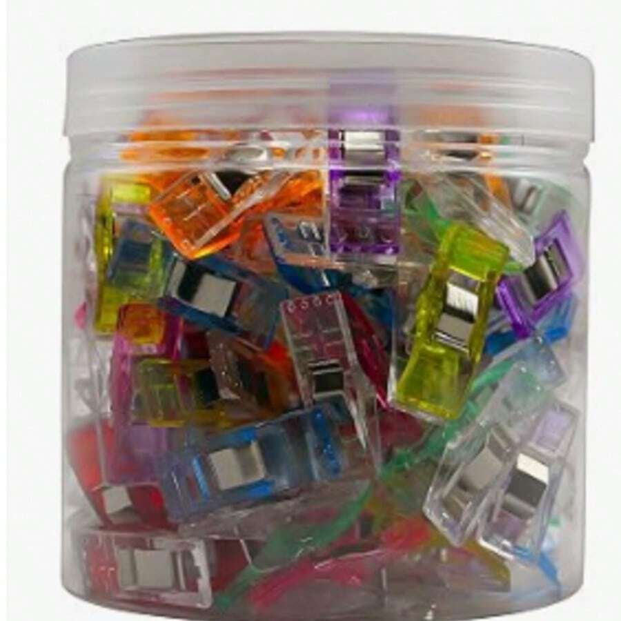 Sewing Clips, 50/100 Pcs, Fabric Sewing Clips For Sewing And Quilting, Quilting Clips For Binding, Sewing Accessories And Supplies (9 Colors) Random Color - Color - View 1