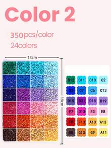 24/48/72/96 Colors Perler Beads Adult DIY Handmade Set, 350 Beads Per Color, Includes Tweezers, Square Pegboard, Ironing Paper, Colorful Keychain Decorative Accessories And Lanyard, Suitable For DIY Puzzle Handmade Jewelry, Birthday Holiday Party Handmade Enthusiasts Gift, Back To School Season Handmade Gift - A - View 14
