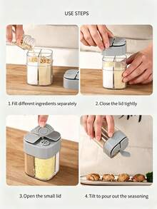 Kitchen Spice Jars,Portable Picnic Seasoning Jar, Household Four In One Flip Seasoning Jar - Multicolor - View 4