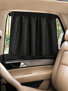 Retractable Car Side Window Sun Shade, Suction Cup Roller Sunshade Curtain, Pull Down Adjustable Car Window Privacy Shade, Auto Window Blind, Sun Glare And Heat Blocking Cover For Side Windows, Sedan SUV MPV, Road Trips And Daily Driving - A - View 3