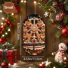 Wall-Mounted Candle Holder 2D Flat Christmas Gingerbread Ferris Wheel Theme Decorative Rack, Crystal Stone Display Stand Key Hook Pendant Decoration Wall Hanging Wooden Shelf Multi-Functional Storage Rack Figurine Display Stand, Exquisite Ginger - Multicolor - View 8