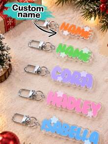 Custom Letter Keychain, Personalized Name Keychain, Customized Cute Keychain, Customizable Birthday Gifts, Key Chain For Christmas Gift - Style D - View 1