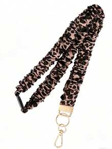 1pc Teacher Hair Scrunchie Style ID Badge Lanyard, Women's Elastic Halter, Detachable Cute Retractable Keychain Pendant, Suitable For Cruise Use - Multicolor - View 1
