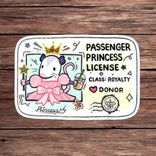 ملصق فينيل 1 قطعة بتصميم حيوان الأبوسوم اللطيف مع عبارة فكاهية للسائق وشعار Passenger Princess للابتوب وزجاجة المياه والدفتر، ملصق نكتة حيوانية مقاوم للماء، إكسسوارات قرطاسية جمالية وسكرابوكينج، هدية لها - S2512 - مشاهدة 1