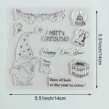 Merry Christmas Transparent Silicone Stamp, Xmas Tree Snowflake Gift Pattern Clear Seal For Handmade Card Album Notebook Decor - SD-2 - View 18