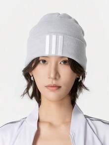 Adidas Outdoor Sports Casual Hat Windproof Warm Simple Versatile Beanie Knit Hat Unisex Couple Style - Light Grey - View 1