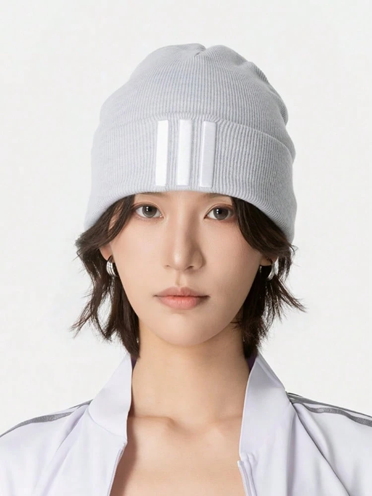 Adidas Outdoor Sports Casual Hat Windproof Warm Simple Versatile Beanie Knit Hat Unisex Couple Style - Light Grey - View 1
