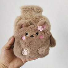 1pc Refillable Hot Water Bottle, PVC Material, Explosion-Proof Anti-Scald Hand Warmer, Plush Cute Design, Detachable And Washable, Back To School Supplies - Multiple Styles - View 6