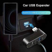 4 Port USB 3.0 Hub 180° Rotatable USB Splitter With 3 USB-A Ports + 1 USB-C Power & Data Port, Portable USB Expander Compatible With Laptop, Smart Computer, Car And More - one-size - View 7