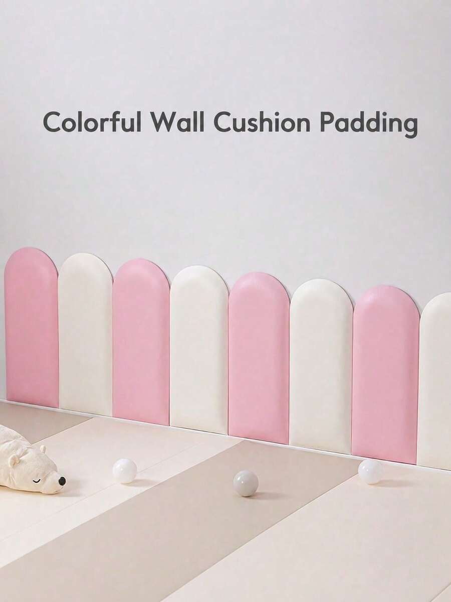 1pc 40x20cm/50x20cm PU Anti-Collision Wall Panel, Soft Padded Headboard Wall Cushion, Arched Bedroom Wall Decor, Bedside Protection Backrest Board, Home Decor