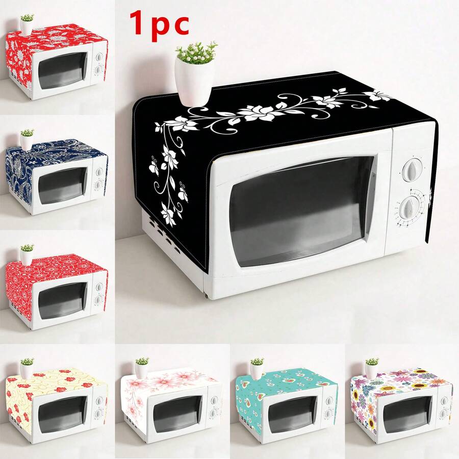 1pc Microwave Dust Cover, Home Oven Rack Dust Cover, Washable Dust Cover, Home Food Machine Dust Cover, Highly Attractive Kitchen Storage Cabinet Dust And Stain Cover - Full Coverage - View 1