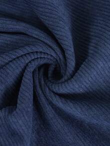 Men's Corduroy Casual Pants, Loose Straight Leg Wide Leg Commuter Versatile Long Pants, Spring/Autumn - Navy Blue - View 7