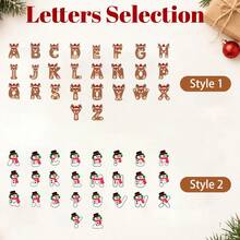 Custom Initials Christmas Stickers, Personalized Holiday Gift Tags, Family Label Stickers For Gift Wrap, Customized Name Seals, Customizable Xmas Party Favor Labels, Festive Envelope Stickers, Christmas Gift Decor, Round Stickers, Family Gift - Style B - View 8