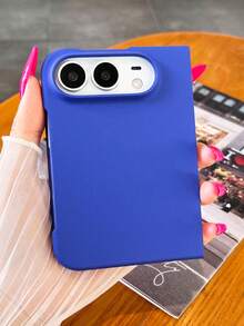 Fashion Fluorescent Color Hard PC Matte Phone Case Compatible With IPhone Duo Fold Simple Solid Color Protective Back Cover - Royal Blue - View 6
