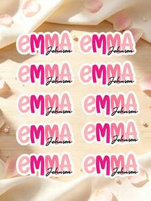 Customized Name Stickers, Personalized Stickers, Waterproof And Scratch-Resistant, Hollow Effect, Suitable For Cups, Personal Items, Lunch Boxes, Books, Computers, Phones, Coffee Mugs, Phone Cases, Ceramic Cups, Water Bottles, Holographic - Multicolor - View 23