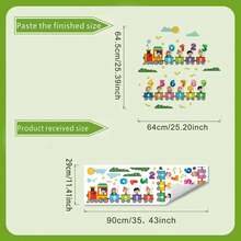 1pc Colorful Number Train Wall Sticker Set, Removable Self-Adhesive Fun Counting Early Education Wall Decor - Multicolor - View 3