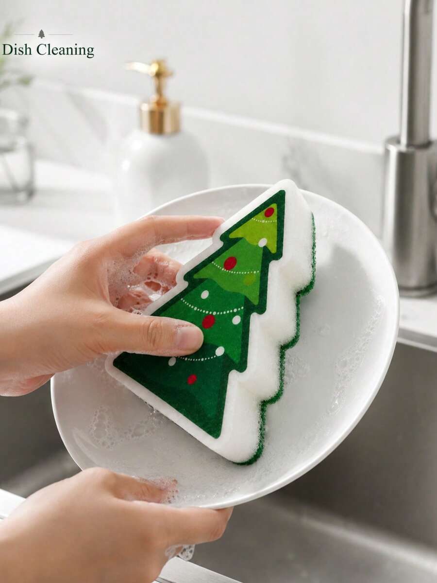 Naturepeak Christmas Cleaning Sponge - Festive Design - And Bathroom Cleaning Sponge - Festive Decoration And Gift Ideas - A - View 1