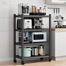 4-Tier Microwave Oven Rack Kitchen Microwave Stand With Wheels - View 6