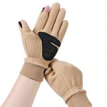 Winter Unisex Fleece Gloves, Touchscreen Fingertip Warm Heating Gloves, With Adjustable Buckle, Windproof Soft Polar Fleece, Suitable For Cycling, Driving, Running, Outdoor And Cold Weather Daily Use - Multicolor - View 3