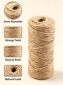 Handmade Gift Wrapping For Christmas, Birthdays, And Parties 20m/30m/40m 2mm Natural Jute Twine/Rope/String – Ideal For Home & Wedding Decor, Burlap Ribbon, And Bows - Multicolor - View 6
