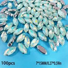 30/50/100pcs 3D Silver-Base Mocha Color AB-Grade Rhinestones, Suitable For DIY Wedding Gowns, Clothing, Bags, Shoes, Hats, And Various DIY Handmade Accessories - Mocha Light Green- - View 13