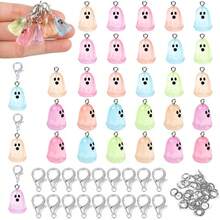 Mixed Color 3D Glowing Pendant Jewelry Set, Includes Glowing Pendant, Lobster Clasp, Connecting Ring, Suitable For DIY Car Hanging Decoration, Birthday Gift - Multicolor - View 1