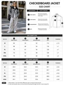 Women's Spring/Autumn Outdoor Street Style Jacket, Colorblock Plaid Print Casual Outerwear With Elastic Cuffs And Adjustable Drawstring Hem - Black - View 6